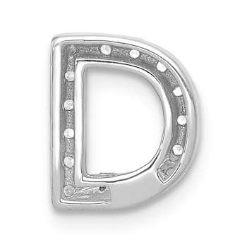 Rhodium Over 14K White Gold Diamond Letter D Initial Charm