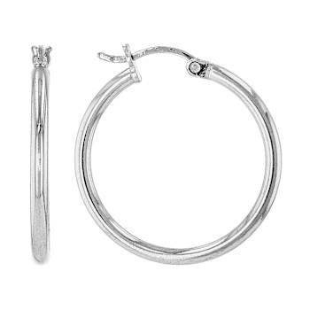 Classic Polished Hoop Earrings In Sterling Silver