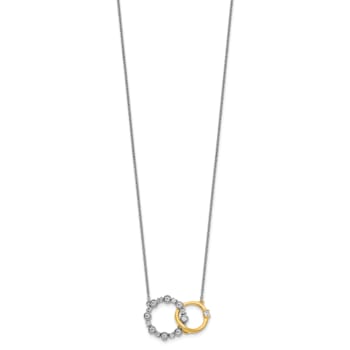 14K Two-tone Gold Lab Grown Diamond SI1/SI2, G H I, Circle Interlocking
18 Inch Necklace 0.41ctw