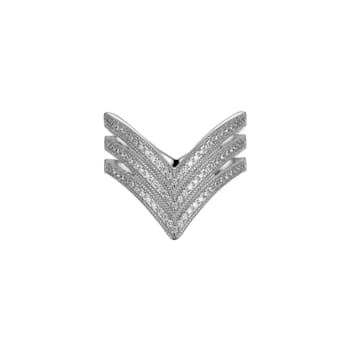 White Cubic Zirconia Platineve Band Ring 0.68ctw