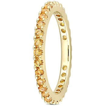 Citrine 10K Yellow Gold Eternity Ring 1.28ctw
