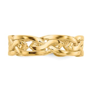 14K Yellow Gold Weave Toe Ring