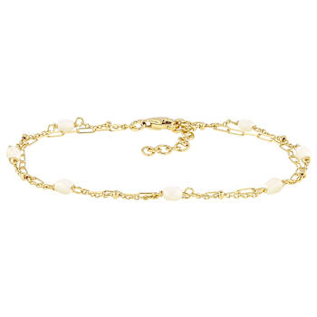 Delicate Freshwater Pearl Bracelet In 14K Gold Over Sterling Silver