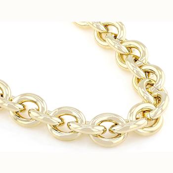 Rolo Chain Necklace In 18K Gold Over Bronze