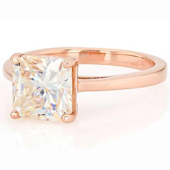 Diamond Simulant Ring In 18K Rose Gold Over Sterling Silver 3.13ct