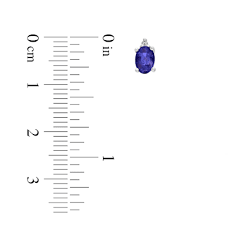 0.82ctw Oval Tanzanite and Diamond Earring set in 14k White Gold