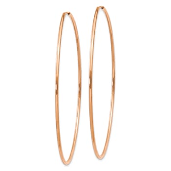 14k Rose Gold Polished 2 3/8" Endless Hoop Earrings