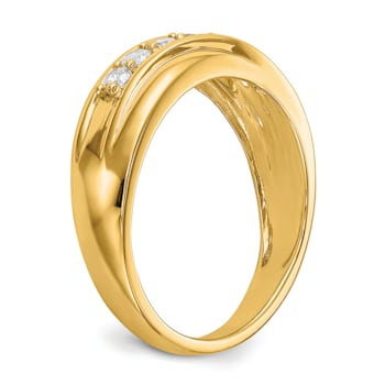 14K Yellow Gold Lab Grown Diamond SI1/SI2, G H I, Men's Band