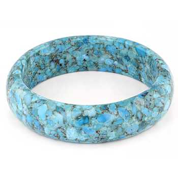Turquoise Bangle Bracelet In Sterling Silver