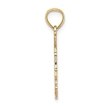 14k Yellow Gold Textured Children's Carousel Horse Charm