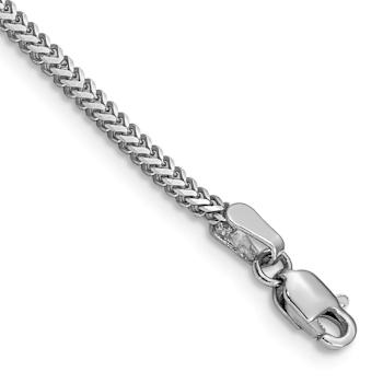 Rhodium Over 14k White Gold 1.4mm Franco Link Bracelet