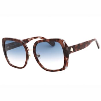 Kate Spade Kimber Blue Havana Square Frame / Blue Lenses Sunglasses