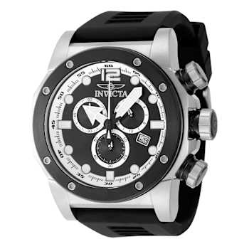 Invicta Sea Hunter 52mm Black Dial Silicone Band Quartz Watch