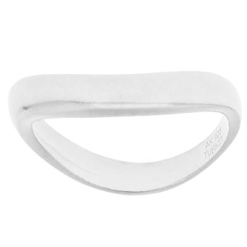 Two-Tone Wave Band Ring Set in Gold Over Silver and Sterling Silver