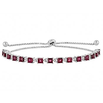 Rhodolite Bolo Bracelet In Sterling Silver 4.20ctw