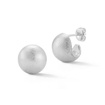 Sterling Statements Rhodium Over Sterling Silver Satin J-Hoop Huggie Earrings