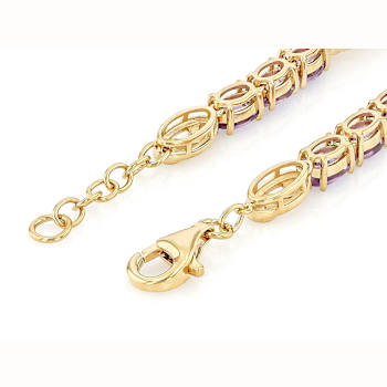 Amethyst Oval Tennis Bracelet In 18K Gold Over Sterling Silver 8.10ctw