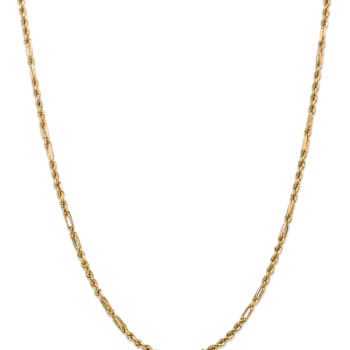 14k Yellow Gold 3mm Solid Diamond-Cut Milano Rope 22 Inch Chain