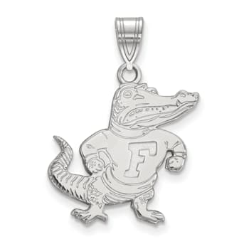 Rhodium Over Sterling Silver LogoArt University of Florida Large Pendant