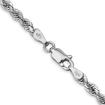 Rhodium over 14k White Gold Solid 3.35mm Diamond-Cut Quadruple Rope 20
Inch Chain