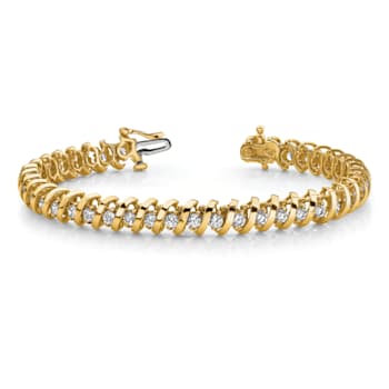 14K Two-tone Gold I1/G-H Diamond Tennis Bracelet 2.23ctw