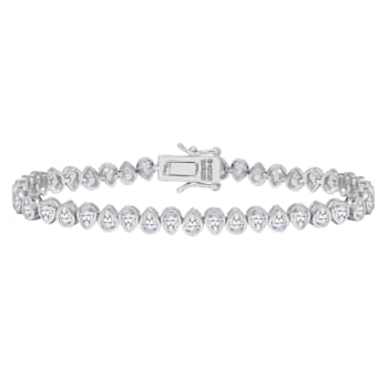 White Cubic Zirconia Platinum Over Sterling Silver Bracelet 8.05ctw
