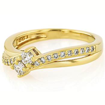 Meaningful Lab-Grown Diamond Crossover Ring 0.33ctw In 14K Gold Over
Sterling Silver