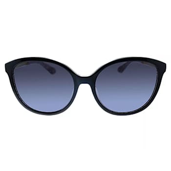 Kate Spade Karlena Black Pattern Round Frames / Gray Lenses Sunglasses
