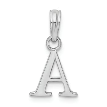 Sterling Silver Polished Block Initial -A- Pendant