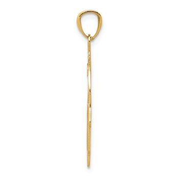 14k Yellow Gold Diamond-Cut and Textured Hand of God Pendant