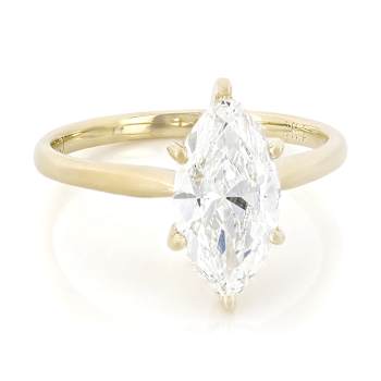 Lab-Grown Diamond Marquise Solitaire Ring In 14K Yellow Gold 2.00ct