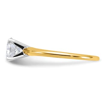 14K Yellow Gold With White Gold Accents 1 ct. D E F Pure Light Round
Moissanite Solitaire Ring