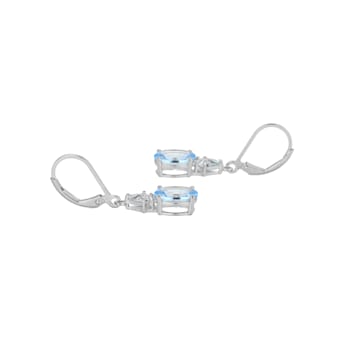 Lab Created Blue Spinel Platinum Over Sterling Silver March Birthstone
Earrings 3.58ctw