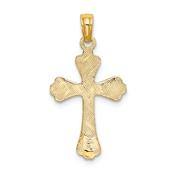 14k Yellow Gold Polished Cross Pendant