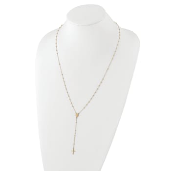 14K Yellow Gold Polished Rosary Necklace