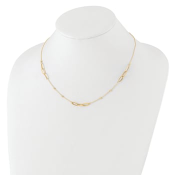 14K Yellow Gold Polished and Diamond-cut Fancy Necklace