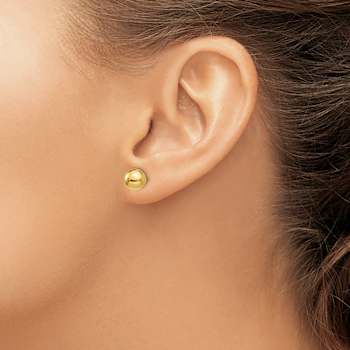 14k Yellow Gold Polished 7mm Ball Stud Earrings