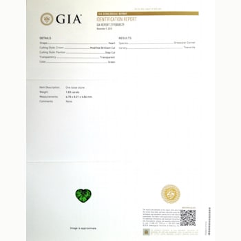 Tsavorite 8.0x6.7mm Heart Shape 1.83ct