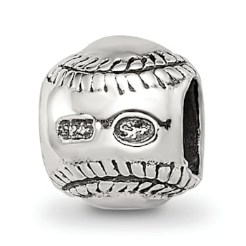 Sterling Silver Softball Bead