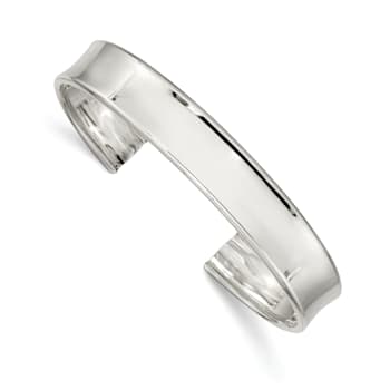 Sterling Silver 10mm Polished Cuff Bracelet