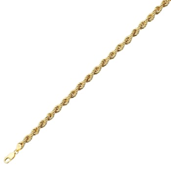 14K Yellow Gold 6mm Hollow Rope 30-inch Chain