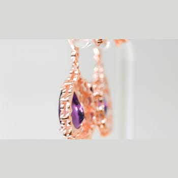 Amethyst and CZ 6.95 Ctw Pear 18K Rose Gold Over Sterling Silver Center
Design Earrings Jewelry