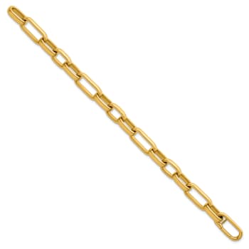 18K Yellow Gold 10mm Oval Link 8 inch Bracelet