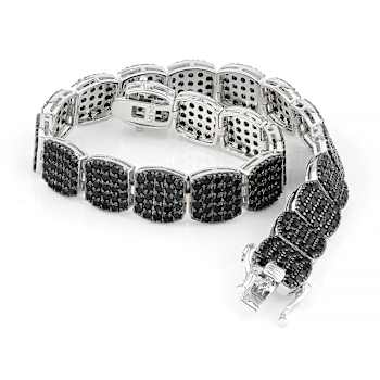 Black Spinel Tennis Bracelet In Sterling Silver 9.78ctw