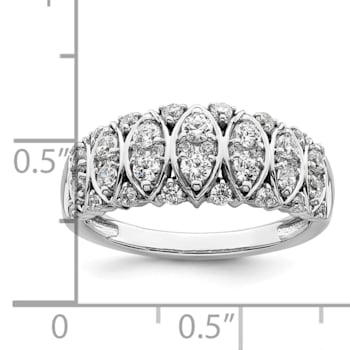 Rhodium Over 14K White Gold Diamond Band 0.76ctw