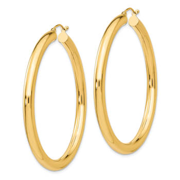 14k Yellow Gold 1 15/16" Polished Tube Hoop Earrings