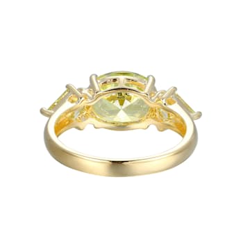 Green Cubic Zirconia 18k Yellow Gold Over Sterling Silver August
Birthstone Ring 4.79ctw