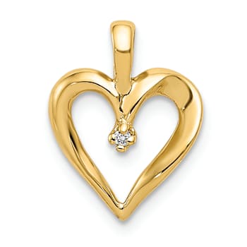 14k Yellow Gold Diamond Heart Pendant