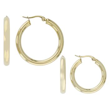 Gold-Tone Hoop Earring Set Of 2