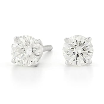 Certified White Lab-Grown Diamond H-I SI 14k White Gold Stud Earrings 1.00ctw